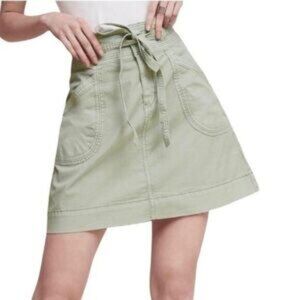 Anthropologie Pilcro and the Letterpress Green Cargo Mini Skirt Tie Waist Size 8